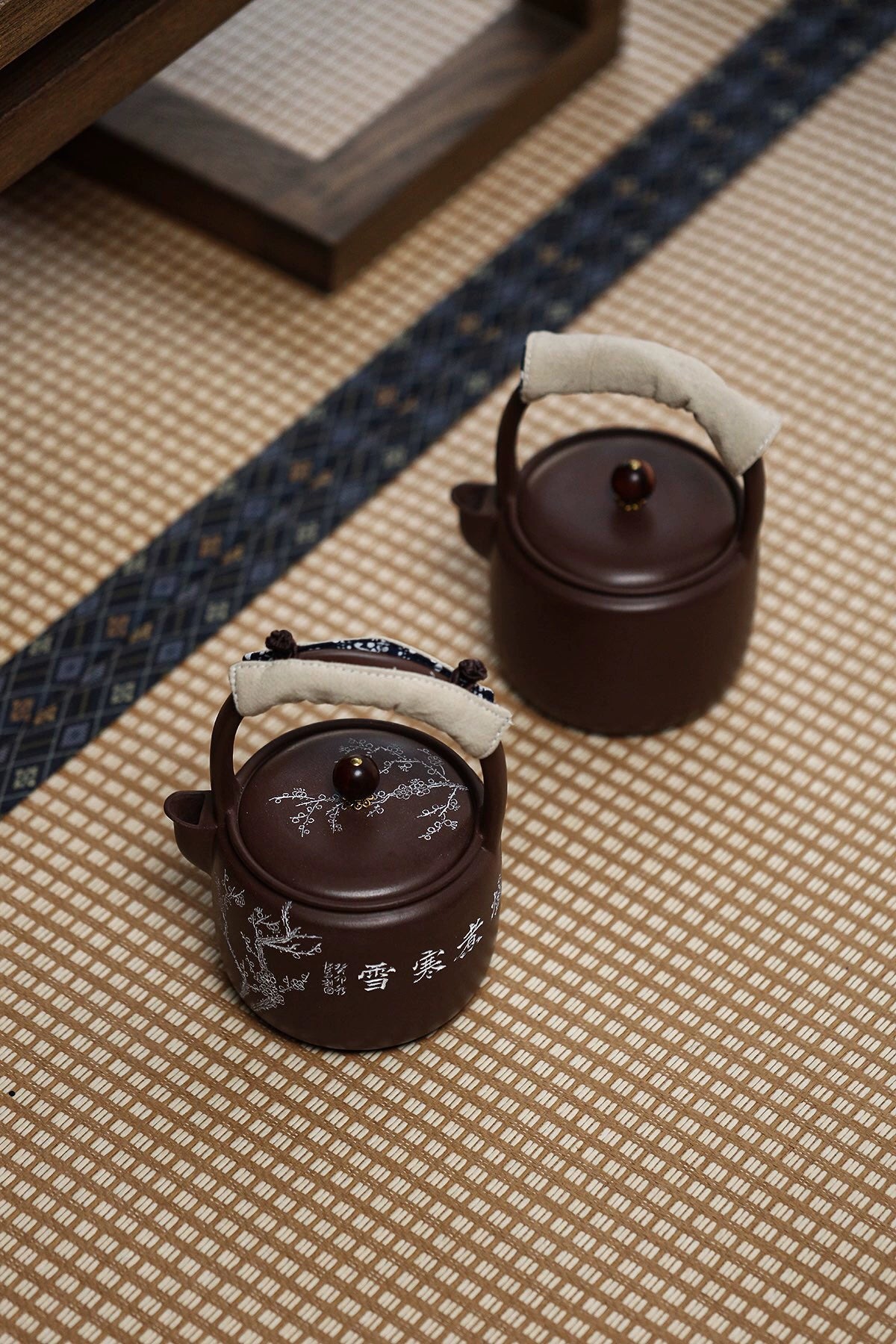 500ml Yixing purple clay kettle with mini charcoal stove