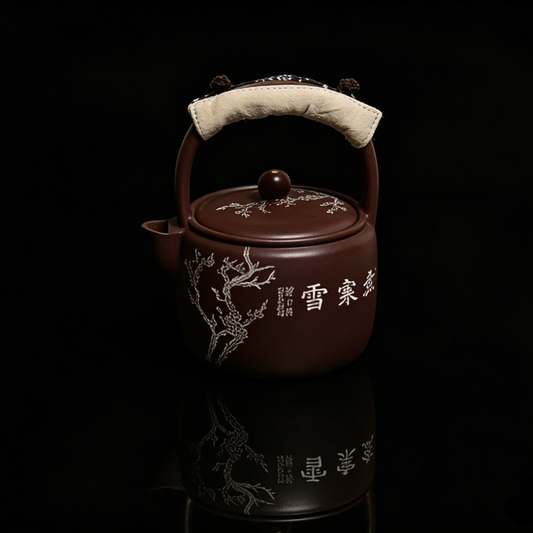 Handmade Yixing original ore purple clay kettle with charcoal stove 500ml