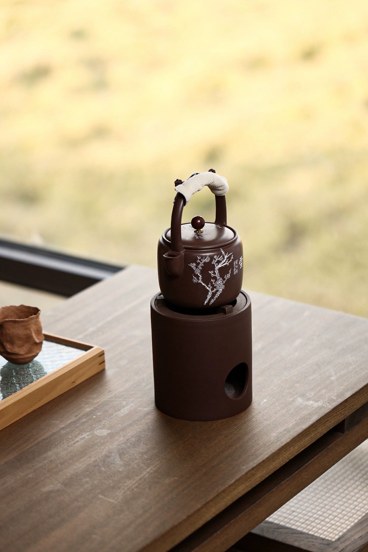 Original ore Yixing purple clay kettle and charcoal burner