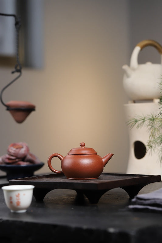 Yixing Jiangpo clay gongfu teapot semi-handmade by artisan, fired at 1180°C for oolong and puerh teas