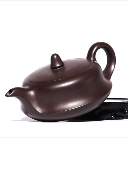 Théière en terre cuite pourpre semi-artisanale Pot Zisha de Yixing.