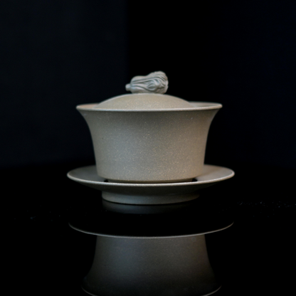 Gaiwan Yixing en argile violette brute originale, fait à la main, modèle Trois Talents