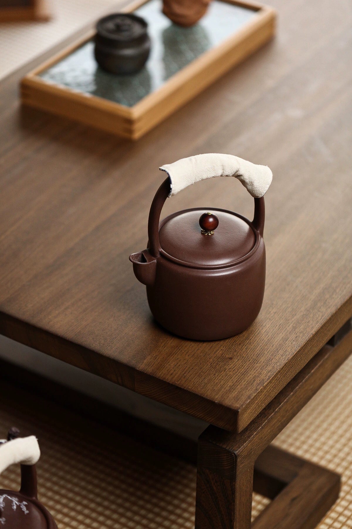 Yixing old purple clay boiling kettle and charcoal heater set 500ml