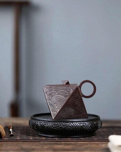 Théière Zisha en argile pourpre Yixing « Sagesse octogonale »