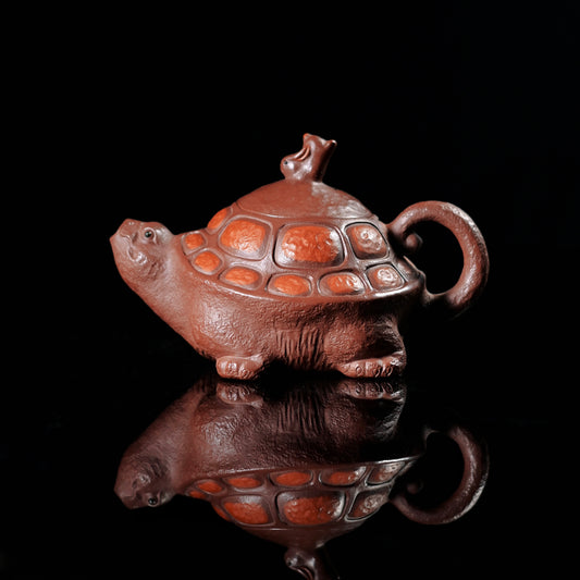 The “Longevity Turtle” Zisha Teapot — A Masterpiece of Symbolic Harmony